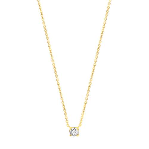 Collier plaqué or zirconia 45 cm