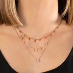 Collier plaqué or zirconia 45 cm - vue porté 1