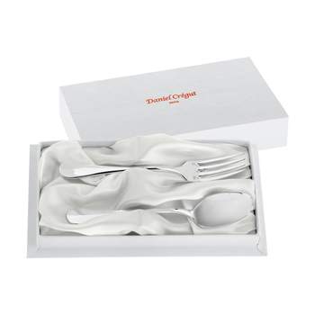 Coffret couverts bébé métal blanchi d'argent