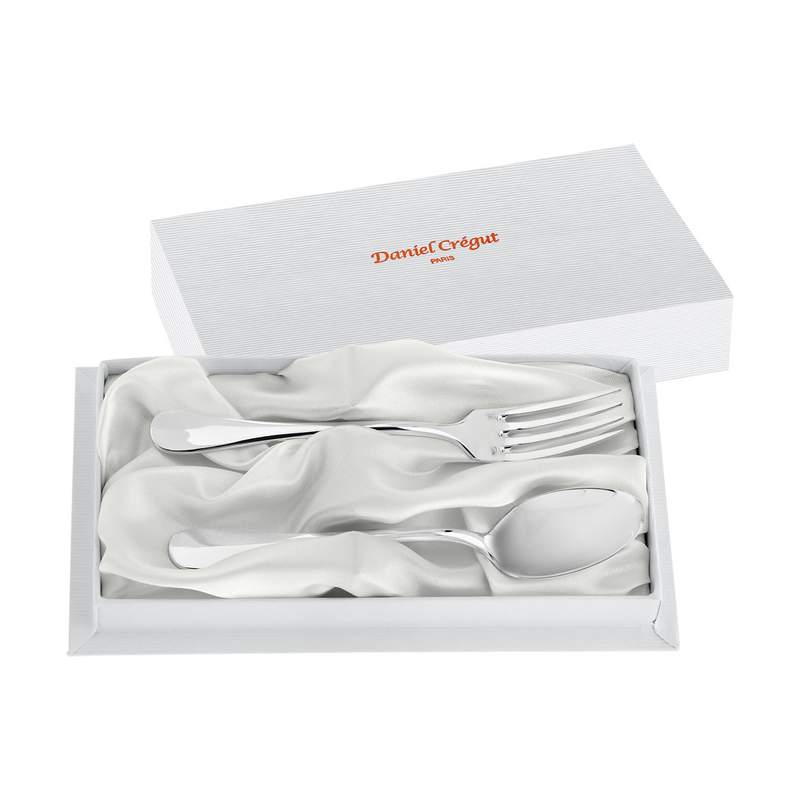 Coffret couverts bébé métal blanchi d'argent - vue 3