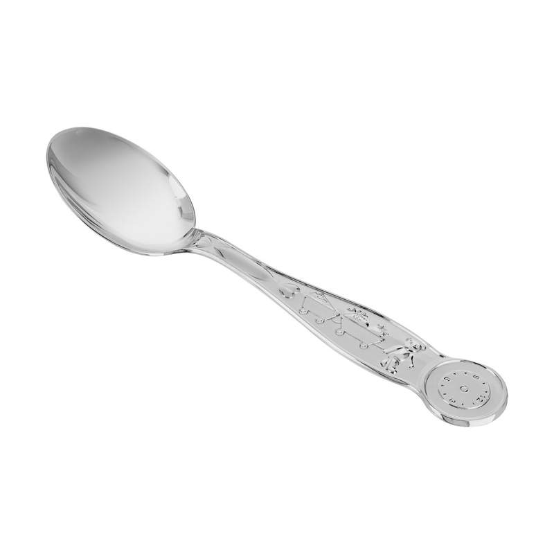 Cuillère de naissance métal blanchi d'argent - vue 1