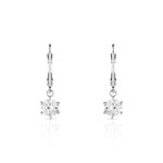Boucles d'oreilles argent 925 dormeuses pampilles zirconias - vue 1