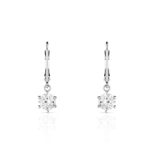 Boucles d'oreilles argent 925 dormeuses pampilles zirconias