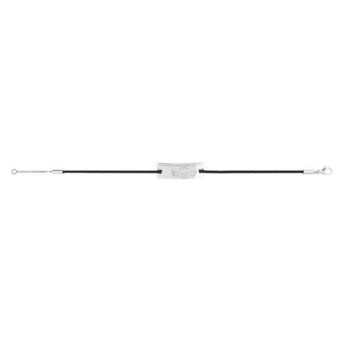Bracelet argent 925 cordon coton noir