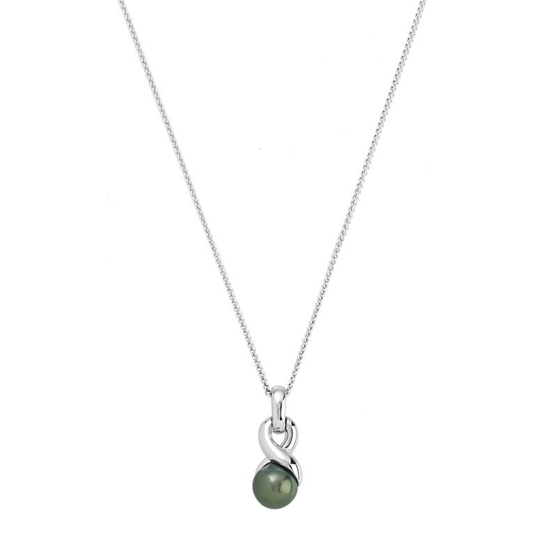 collier perle noire chaine argent collier perle noire chaine argent