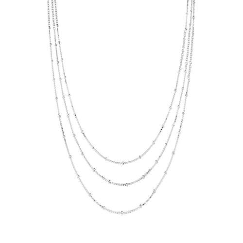 Collier argent 925 triple rang maille fantaisie 50 cm