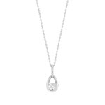 925 zilveren ketting met forçat-schakels en zirkonia, 42 cm - afbeelding 1