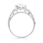 Bague argent 925 carrée zirconias - vue 2