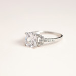 Bague argent 925 carrée zirconias - vue D4