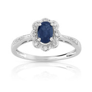 Bague argent 925 saphir et diamant