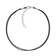 Bracelet argent 925 cordon coton noir