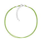 Bracelet argent 925 cordon coton vert - vue 1