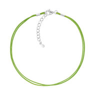 Bracelet argent 925 cordon coton vert