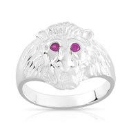 Chevalière argent 925 rubis