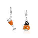 Lot 2 charm's silver 925 zirconia enamel - view D1