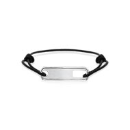 Bracelet argent 925 diamant cordon cuir noir