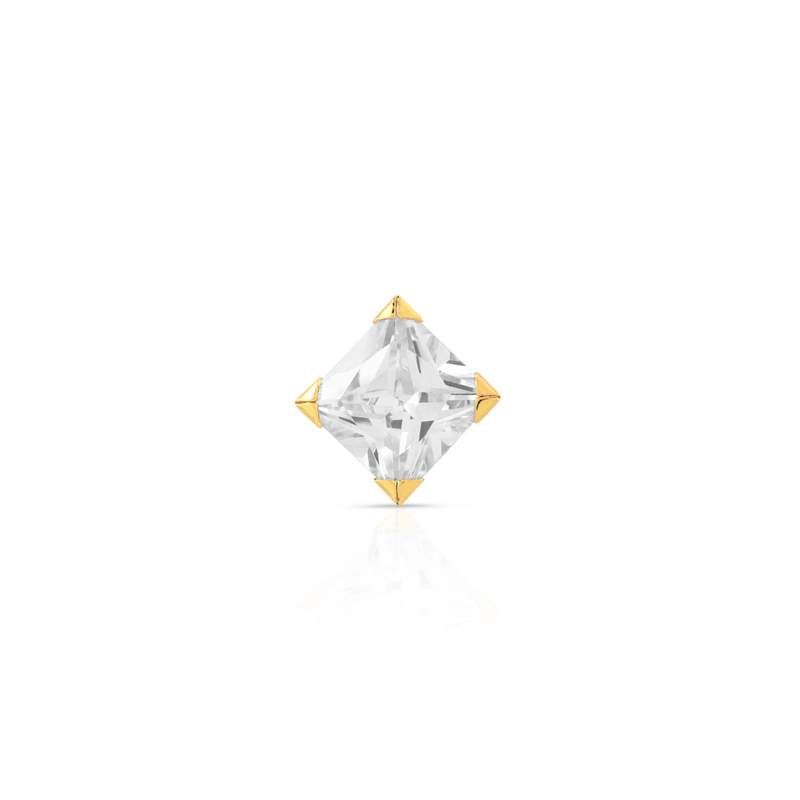 Boucle d'oreille à l'unité or 750 jaune zirconia - vue 1