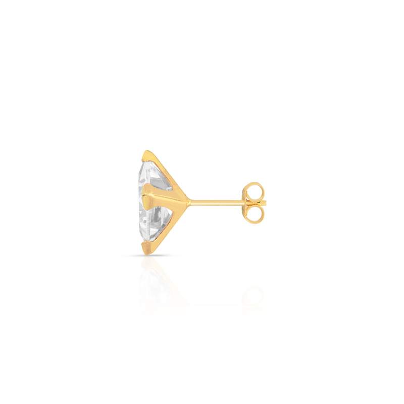 Boucle d'oreille à l'unité or 750 jaune zirconia - vue D1