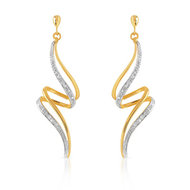 Boucles d'oreilles or 750 2 tons diamant