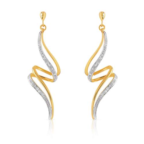 Boucles d'oreilles or 750 2 tons diamants