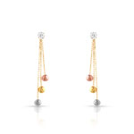 Boucles d'oreilles 3 ors 750 pendants boules zirconias - vue 1