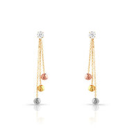 Boucles d'oreilles 3 ors 750 zirconia