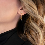 Boucles d'oreilles 3 ors 750 pendants boules zirconias - vue porté 1