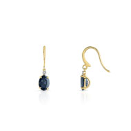 Boucles d'oreilles or 750 2 tons saphir et diamant