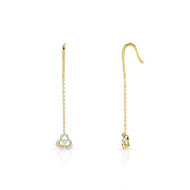 Boucles d'oreilles or 750 2 tons diamant