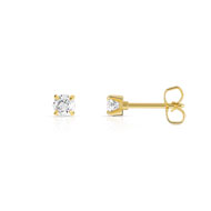 Boucles d'oreilles or 750 jaune diamant