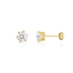 Boucles d'oreilles or 750 jaune zirconias - vue 1