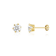 Boucles d'oreilles or 750 jaune zirconia