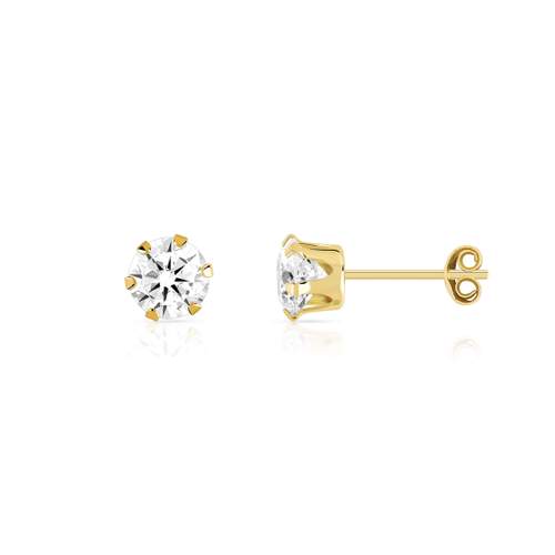 Boucles d'oreilles or 750 jaune zirconias