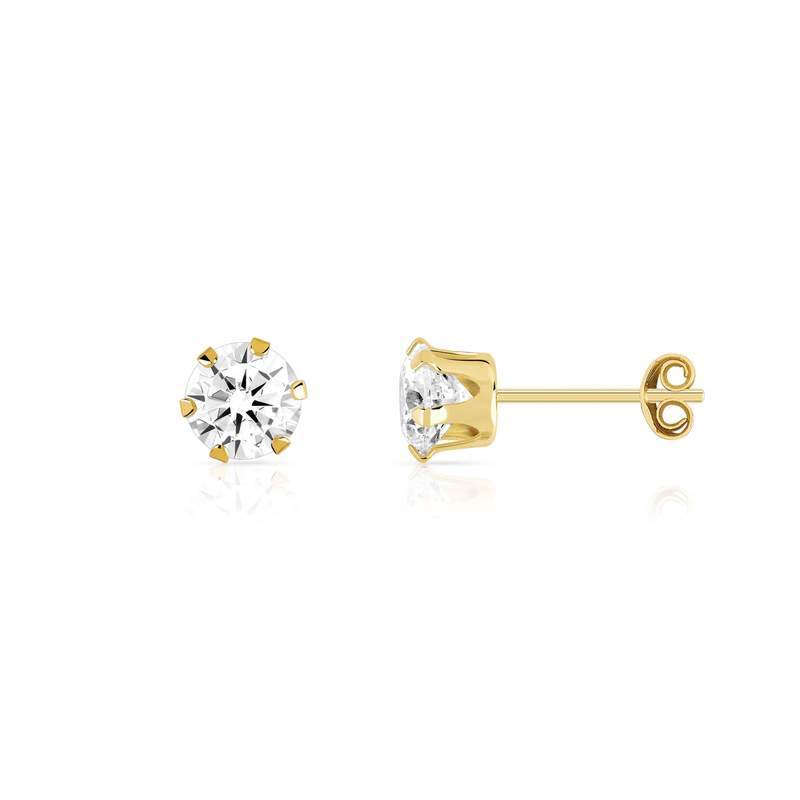 Boucles d'oreilles or 750 jaune zirconias - vue 1