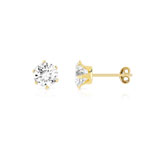 Boucles d'oreilles or 750 jaune zirconias - vue 1