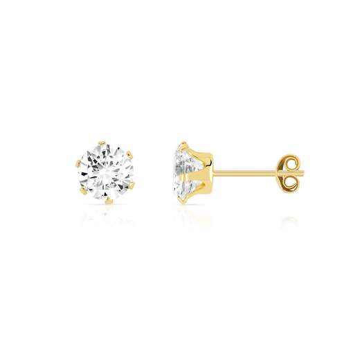 Oorbellen in goud 750 gele zirkonia's