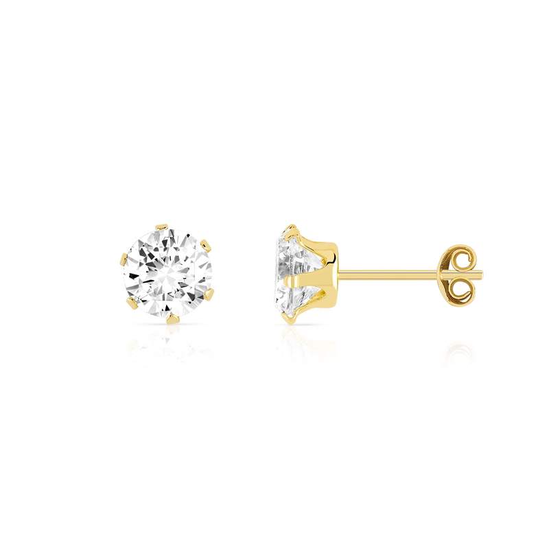 Boucles d'oreilles or 750 jaune zirconias - vue 1