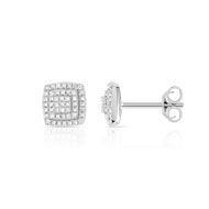 Boucles d'oreilles or 750 blanc diamant