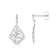 Boucles d'oreilles or 750 blanc diamant
