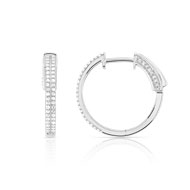 Créoles or 750 blanc diamant