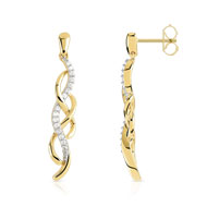 Boucles d'oreilles or 750 2 tons diamant