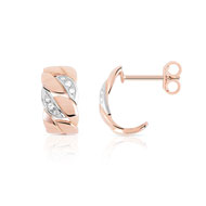 Boucles d'oreilles or 750 rose diamant