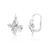 Boucles d oreilles or 750 blanc diamant