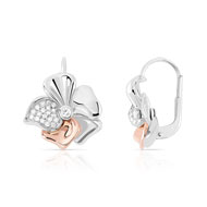 Boucles d'oreilles 2 ors 750 diamant