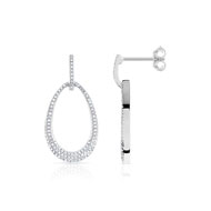 Boucles d'oreilles or 750 blanc diamant