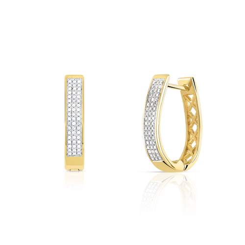 Boucles d'oreilles or 750 2 tons dormeuses diamants
