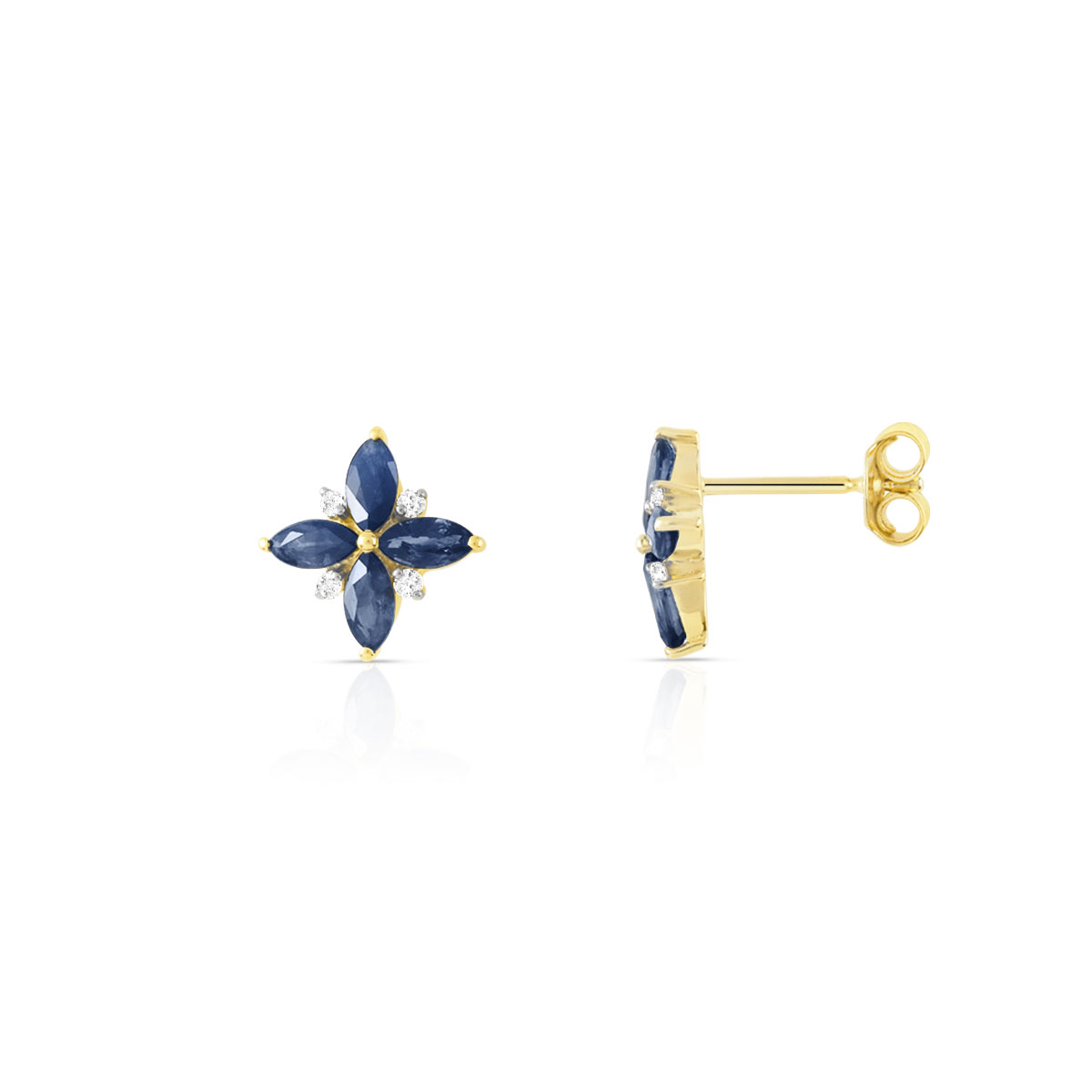 Boucles Saphir Tons Et D'oreilles 2 Or Diamant 750 8mvwNnOy0