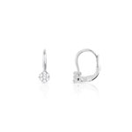Boucles d'oreilles or 750 blanc dormeuses diamants - vue 1