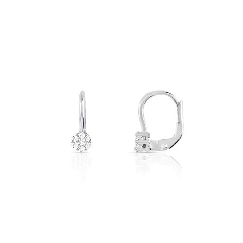 Earrings 750 white gold diamond shapes
