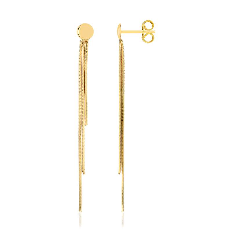 Boucles d'oreilles or 750 jaune pendants - vue 1